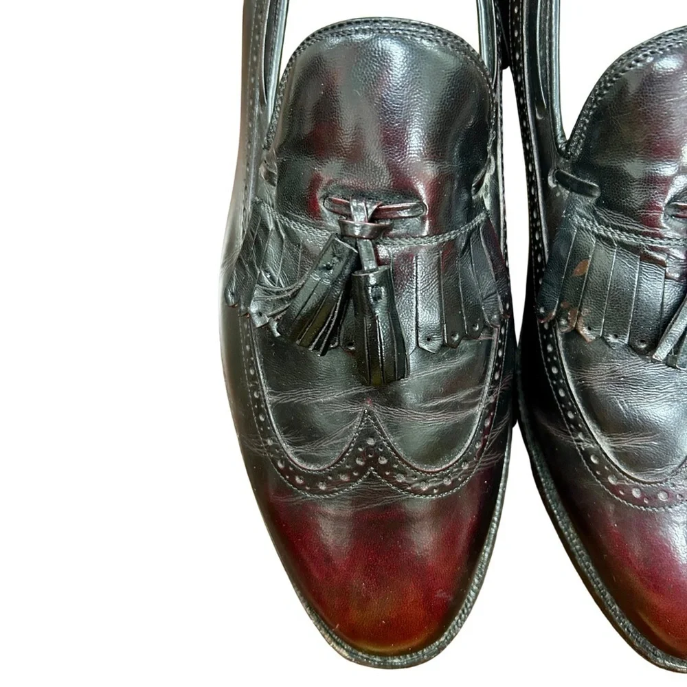Johnston & Murphy Men’s Tassel Loafers Burgundy Black Leather Wingtip